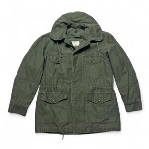 US Air Force USAF Vintage 60s Vietnam Cotton Sateen OG-107 Hooded Coat Small